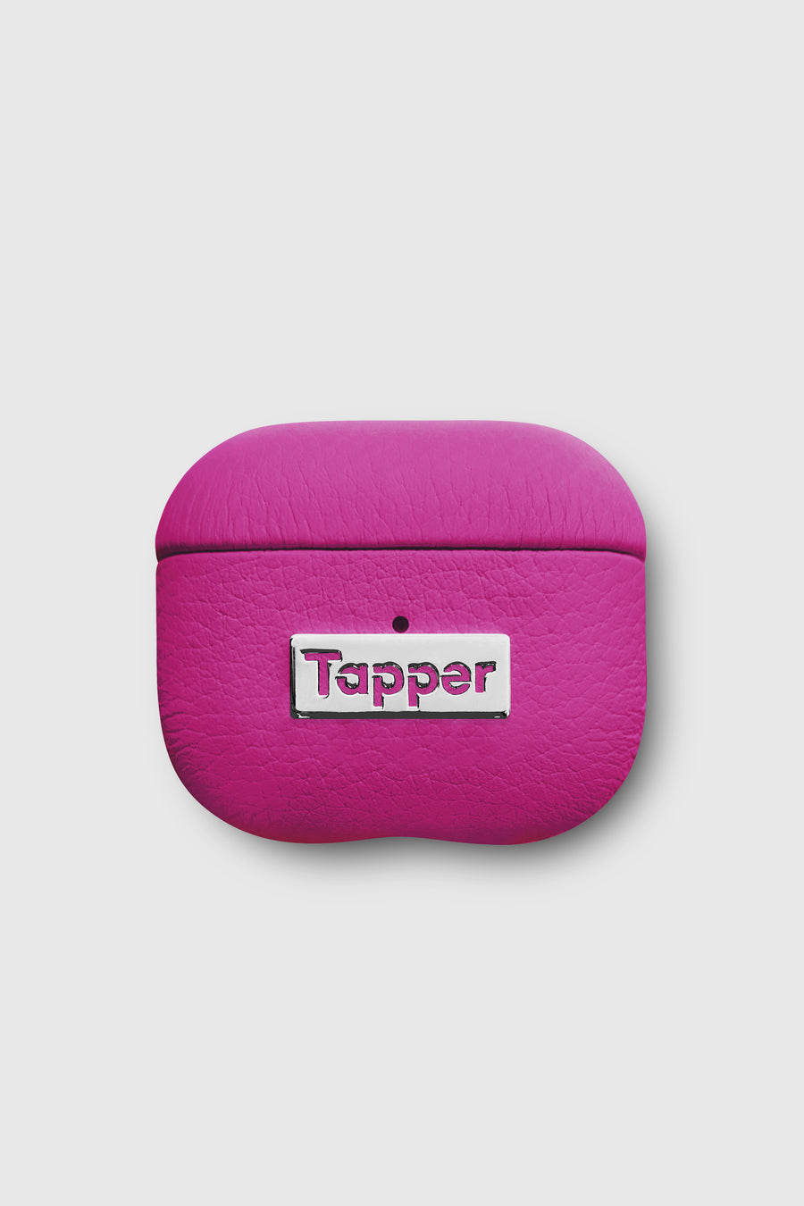 Tapper's luxurious hot pink genuine lamb leather AirPods case protects and elevates the look of your AirPods. The luxurious, protective case for AirPods with a metal logo plate colored in silver steps up your AirPods game. The next must-have high end protective Apple AirPods accessory in bright pink real leather with metal details. Compatible with AirPods (3rd generation). Designed in Sweden by Tapper. Free Express Shipping at gettapper.com